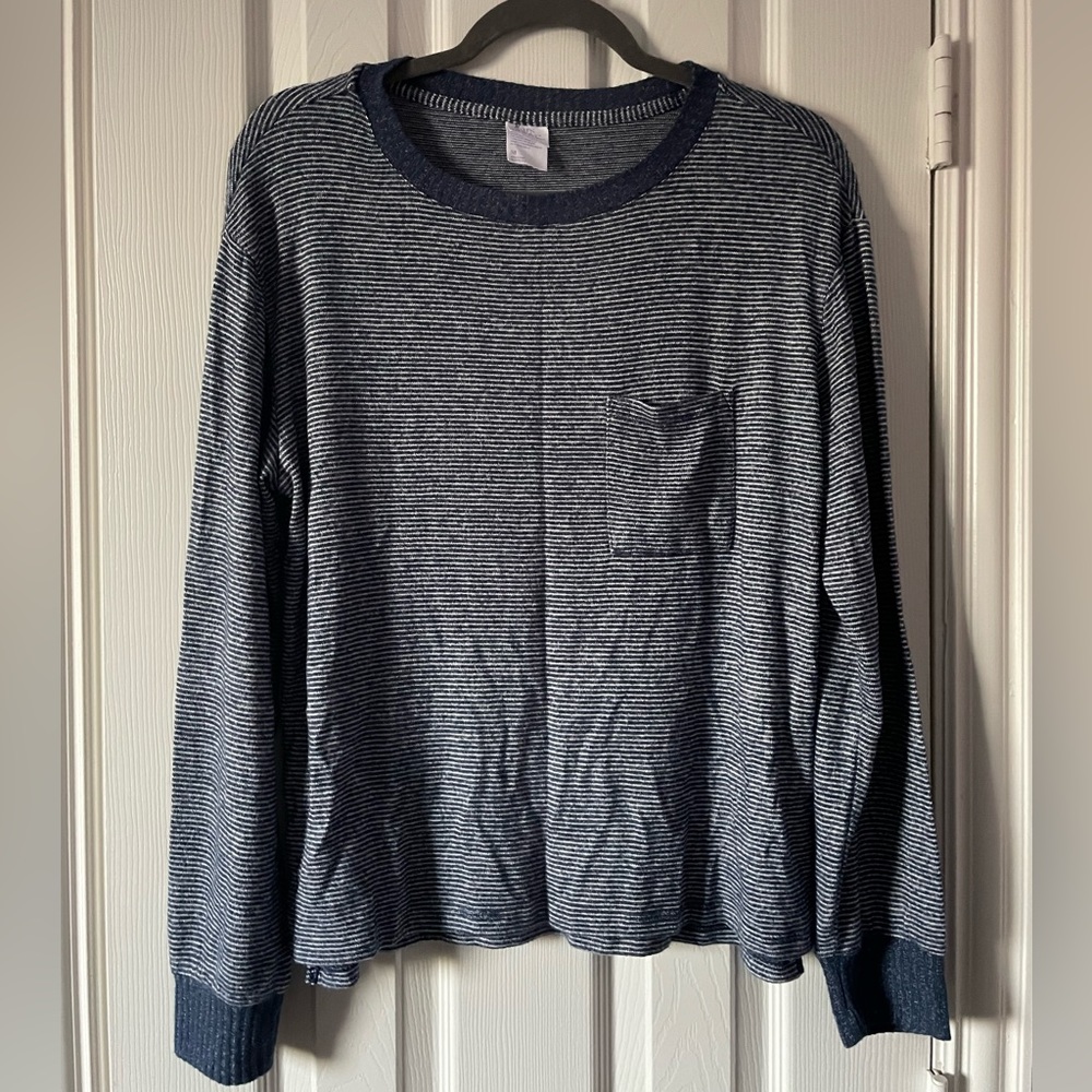 Stars Above Blue Lined Long Sleeve Shirt